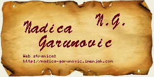 Nadica Garunović vizit kartica